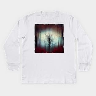 disorientation and change - lone tree abstract Kids Long Sleeve T-Shirt